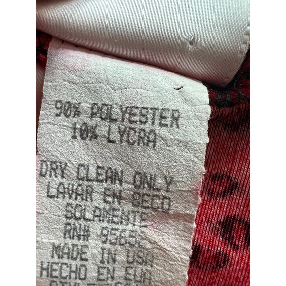 Forever 21 Vintage Y2K Red Leopard Velvet Dress (Made in USA) - Picture 5 of 6